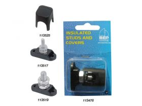 113483 BEP Insulated Power Studs with Covers - Packaged 10mm Black Cover