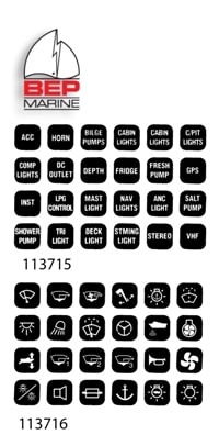 113716 BEP Nameplates for Circuit Identification - Set 1002 - Square Shaped - 12x12mm