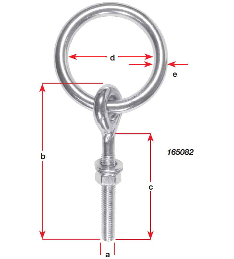 Ring Bolt G304 S/S M8 X 85mm