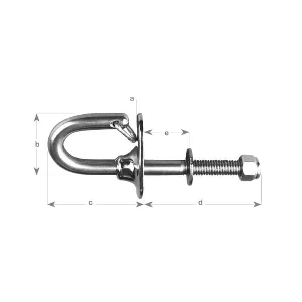Hook Ski Tow S/S With C/P Bronze Base