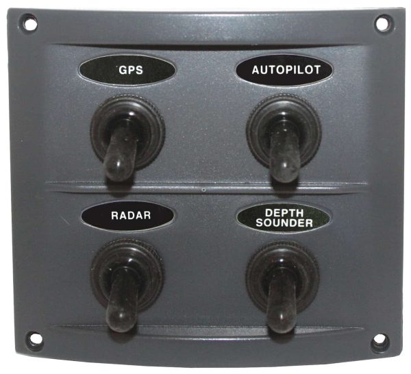 4 Switch Panel Deluxe Grey Splashproof