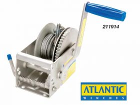 211916 Atlantic Manual Trailer Winch - Compact 500kg Gear Ratio 5:1 6m x 50mm webbing & snap hook