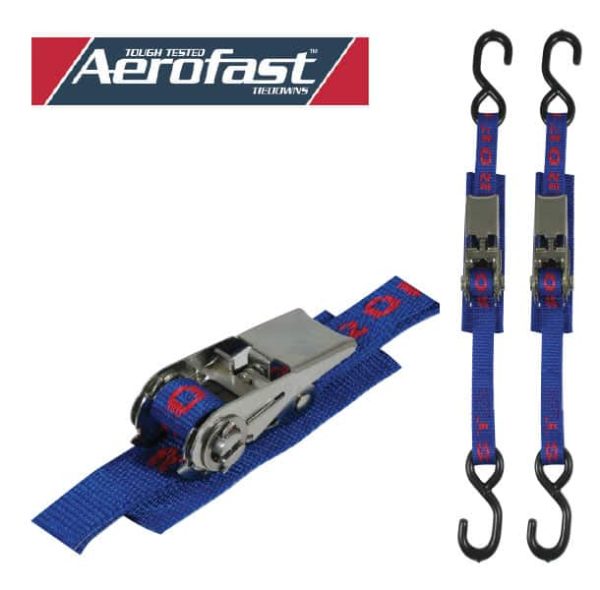 215068 Aerofast™ Ratchet Tie Downs - Stainless Steel Heavy Duty Transom 800kg