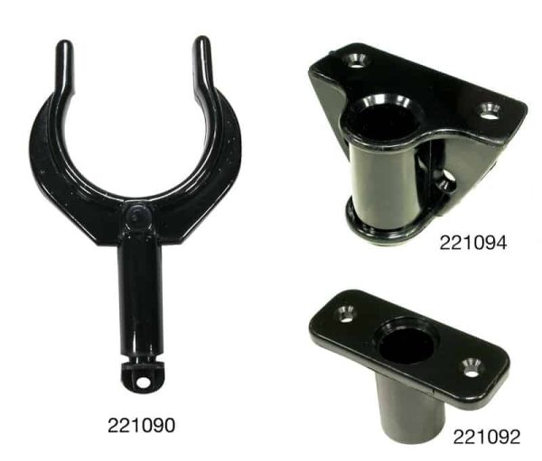 221094 Rowlocks and Holders - Black Nylon Side mount rowlock holders