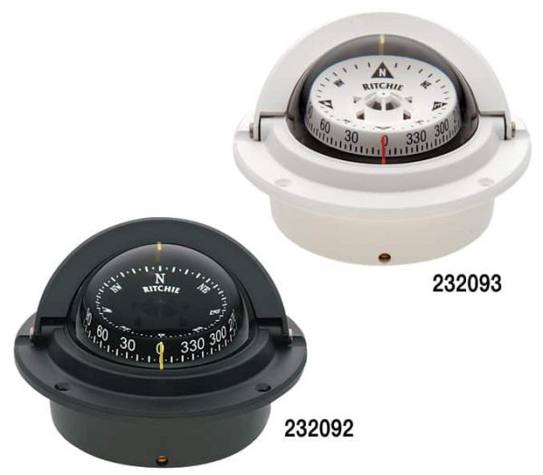 232093 Ritchie Compass - Voyager Flush Mount White F-83W