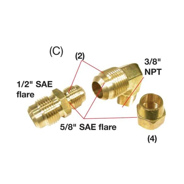 Fitting Kit Sgl Station  5/8 Copper
