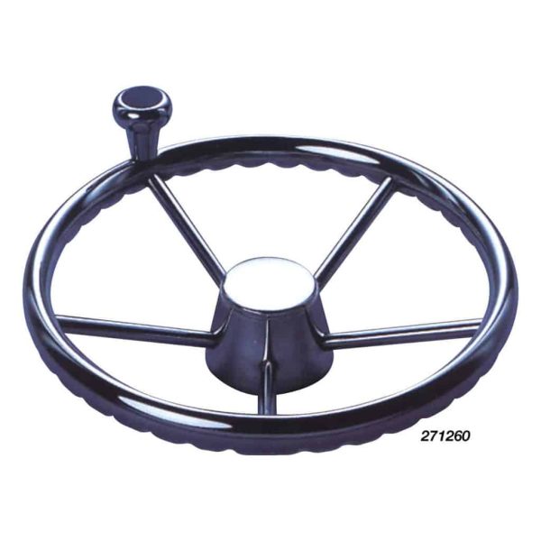 271262 Steering Wheel- Five Spoke Stainless Steel