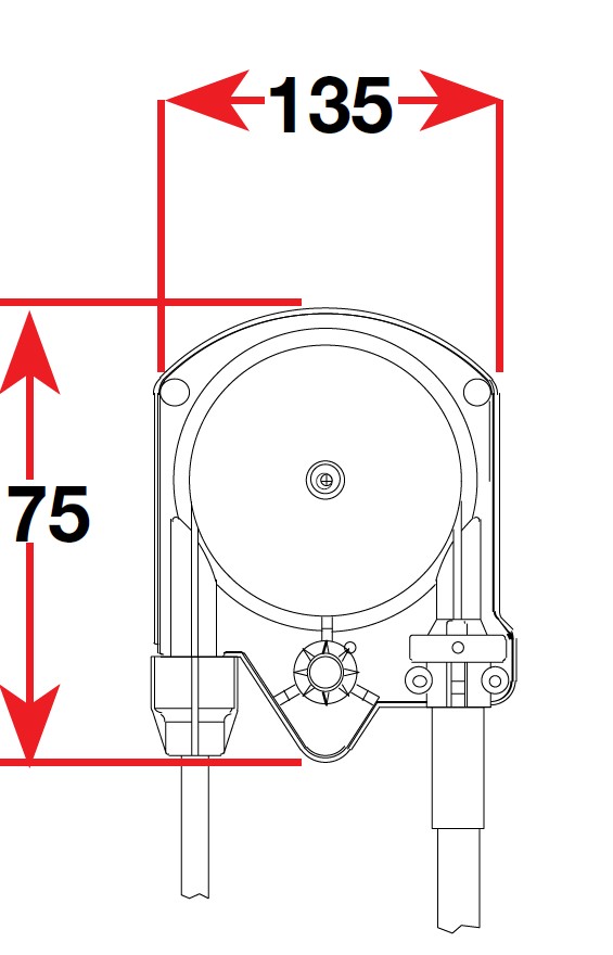 280132 Seastar QC helm Dimensions