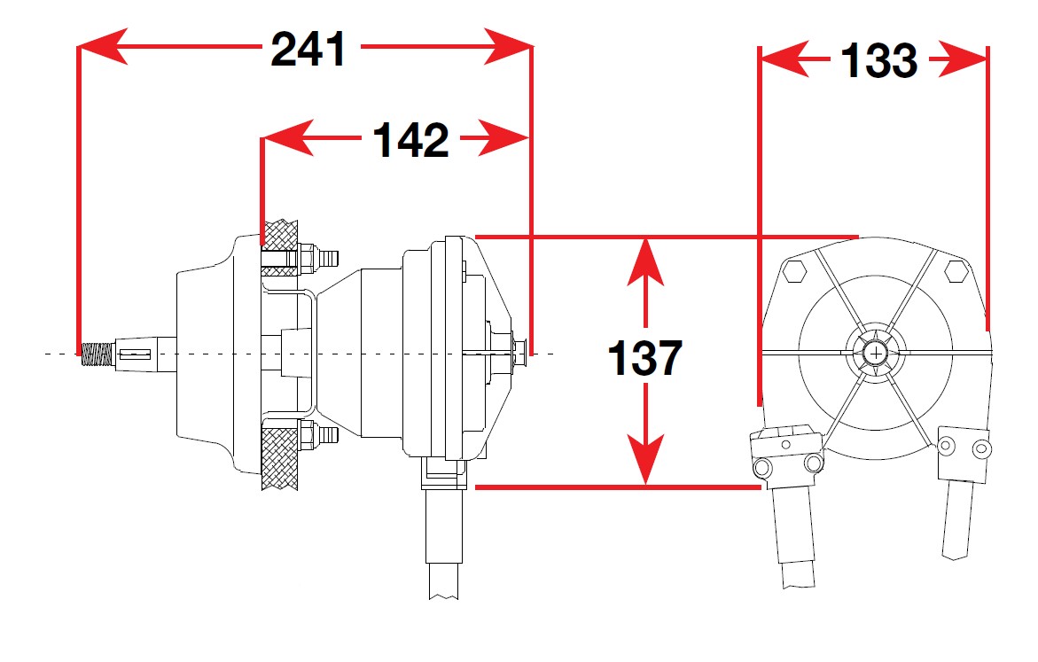 280250 Seastar NFB helm Dimensions