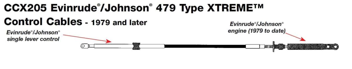 CCX205 Evinrude johnson 479 Type Xtreme Control Cable