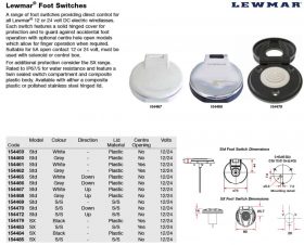 154472 Lewmar Foot Switches Closed Up - Stainless Steel