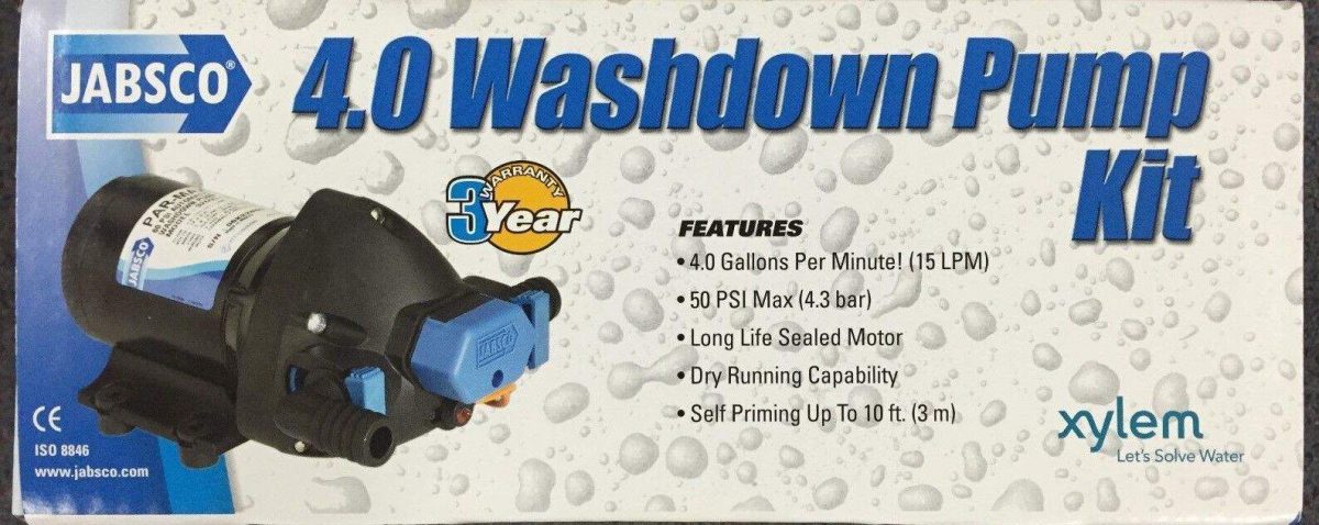 New Jabsco HotShot Washdown Pump Kit 4.0 GPM 12V 32900-0092 25 inch hose 3yr war 3