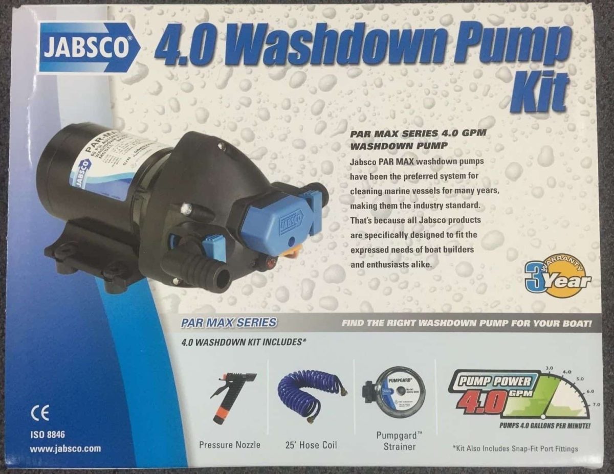 New Jabsco HotShot Washdown Pump Kit 4.0 GPM 12V 32900-0092 25 inch hose 3yr war 1