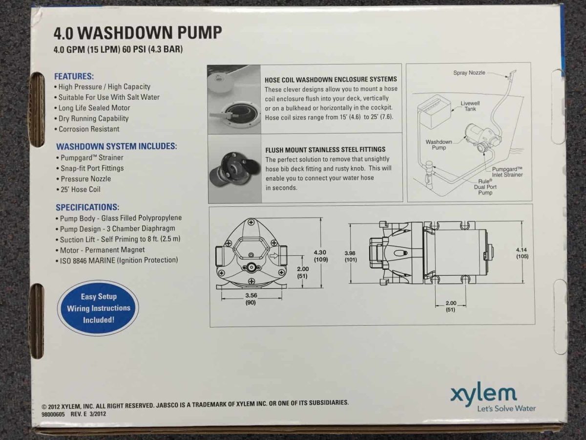 New Jabsco HotShot Washdown Pump Kit 4.0 GPM 12V 32900-0092 25 inch hose 3yr war 2
