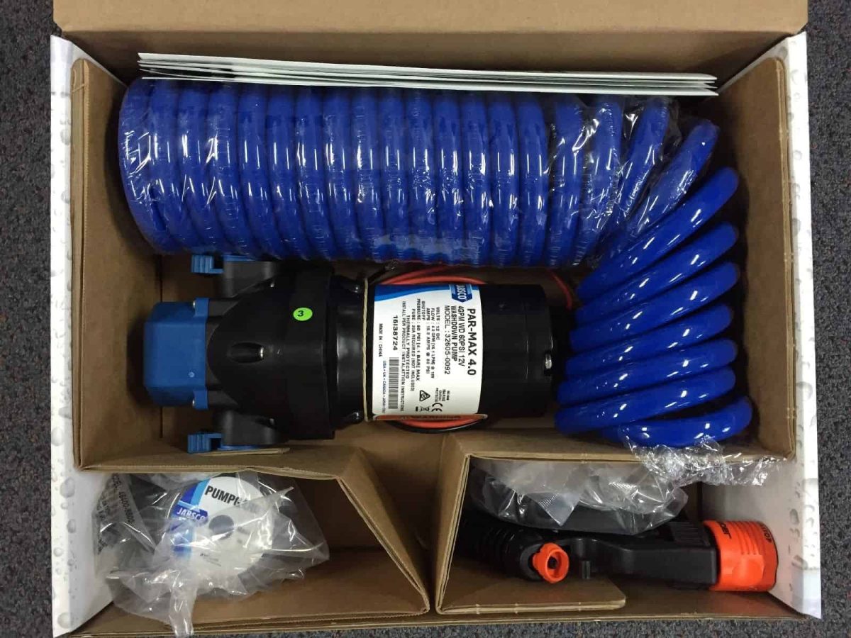 New Jabsco HotShot Washdown Pump Kit 4.0 GPM 12V 32900-0092 25 inch hose 3yr war 4
