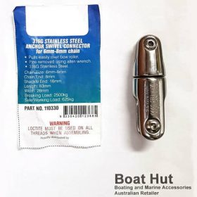 Anchor Swivel Connector For 6mm - 8mm Chain 316 Stainless 2500Kg Break Load