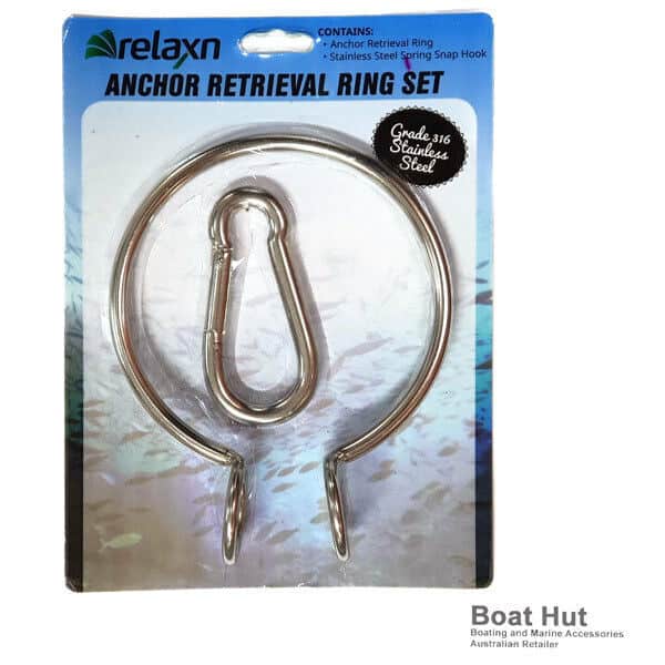 Anchor Retrieval Ring Set 316 Stainless Steel with Spring Snap Hook