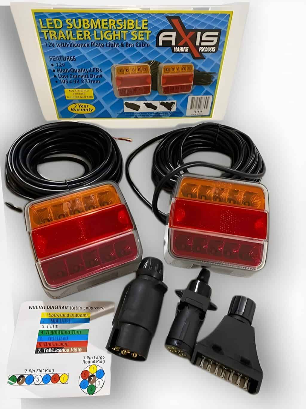 LED Trailer Light Kit 8m Cable with 3 Plugs Axis