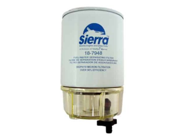 Sierra Spin-on replacement filter and AquaVue clear bowl Racor/Honda style