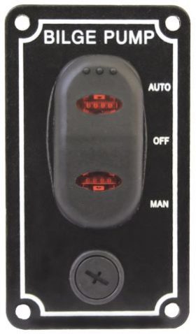 Bilge Pump Switch Panel - Vertical Black 12V/24V