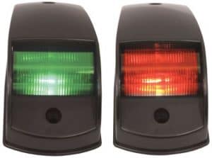 Black Rectangle LED Port & Starboard Lights - Pair 12 Volt