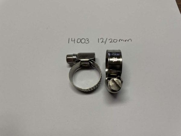 FM Stainless Steel 304 Hose Clamp With Rolled Edges Hand 9mm Diameter 12/20mm