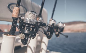 Boat rod holders up close