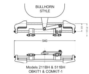 Hydrive Bullhorn Install Dimensions