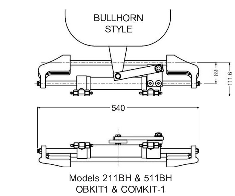 Hydrive Bullhorn Install Dimensions