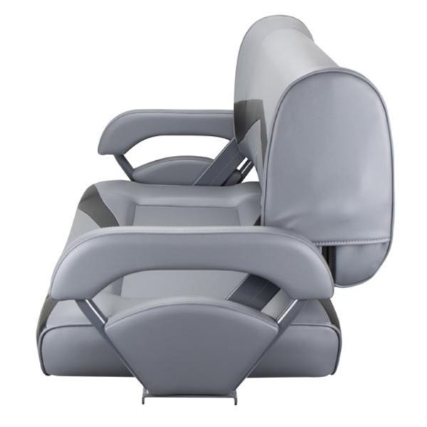 Double Flip Back Seat with Arms - Dark Grey / Black Carbon side view