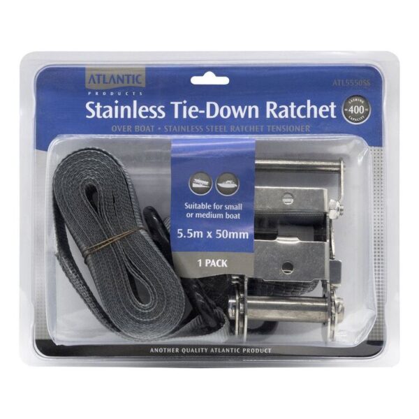Atlantic Stainless Steel Ratchet Strap 5.5 metre x 50mm