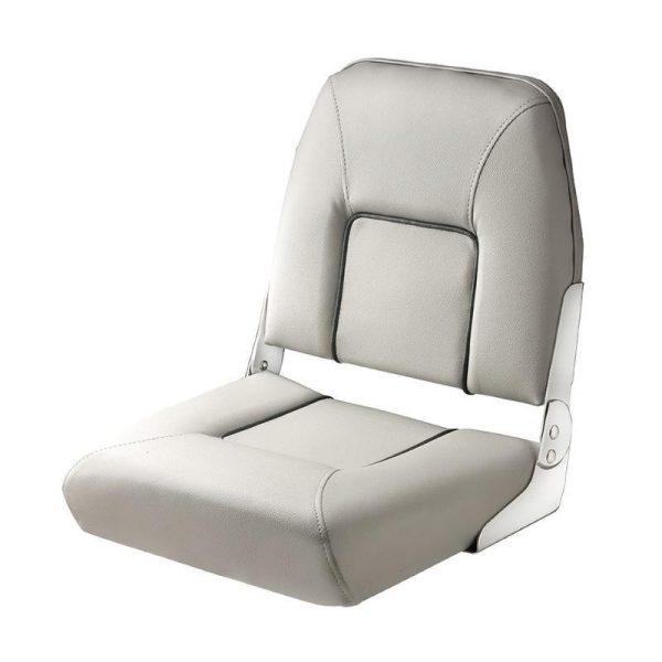 VETUS Foldable Boat Seat - FIRST MATE in Light Grey w/ Dark Grey Seams / CHFSL