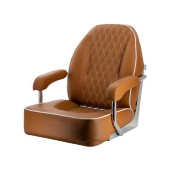 VETUS Boat Seat - MASTER in Orange Brown (Cognac) 304 Stainless Steel / CHFASB