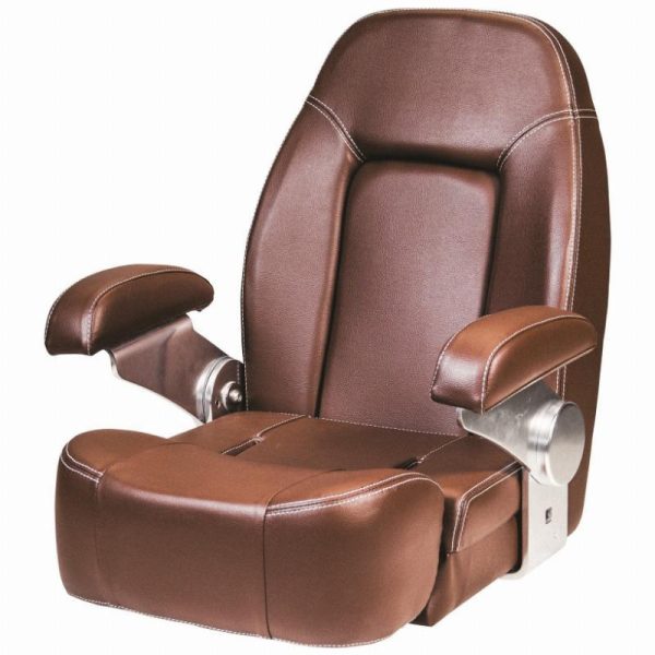 VETUS Flip-Up Boat Seat - SEAMAN in Mahogany Brown / CHSEAMMB
