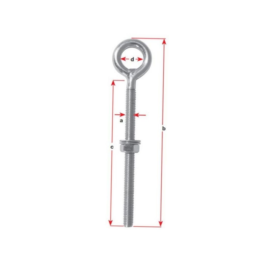BLA Eye Bolts - 304 Stainless Steel - Welded Eye / M6 x 85mm
