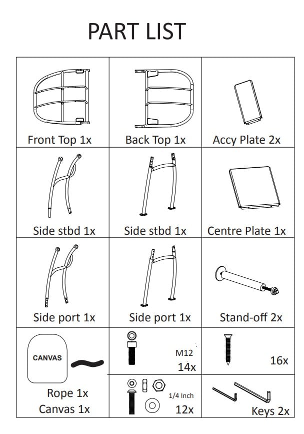 Relaxn T Top 500 Parts List
