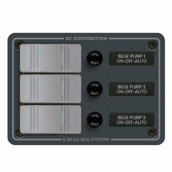 Blue Sea Contura Water-Resistant DC Panel - Bilge Pump Control 3 Position