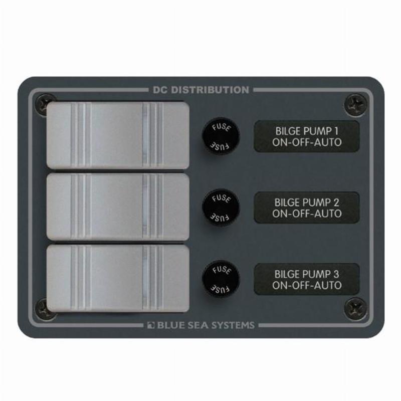 Blue Sea Contura Water-Resistant DC Panel - Bilge Pump Control 3 Position