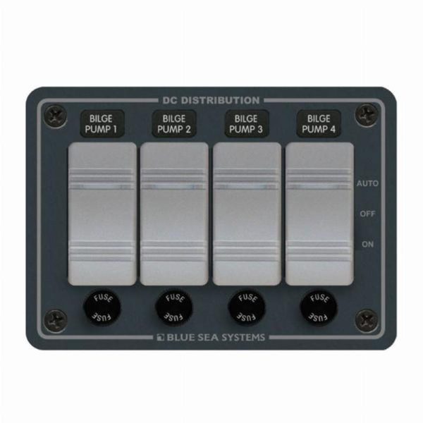 Blue Sea Contura Water-Resistant DC Panel - Bilge Pump Control 4 Position