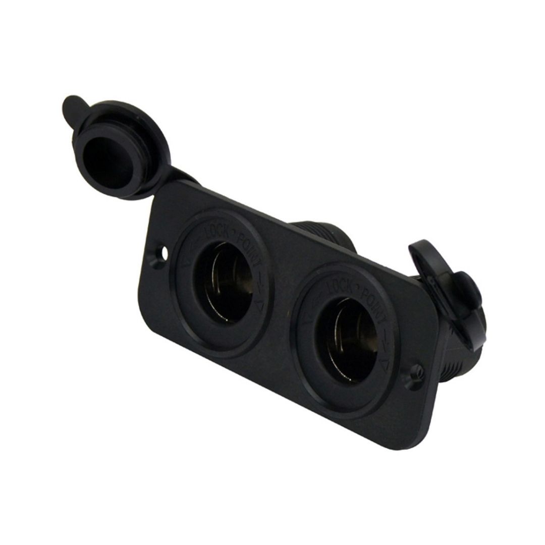 RELAXN Flush Mount - DUAL Power Socket in Black - CIG and CIG / SAW-53047 1