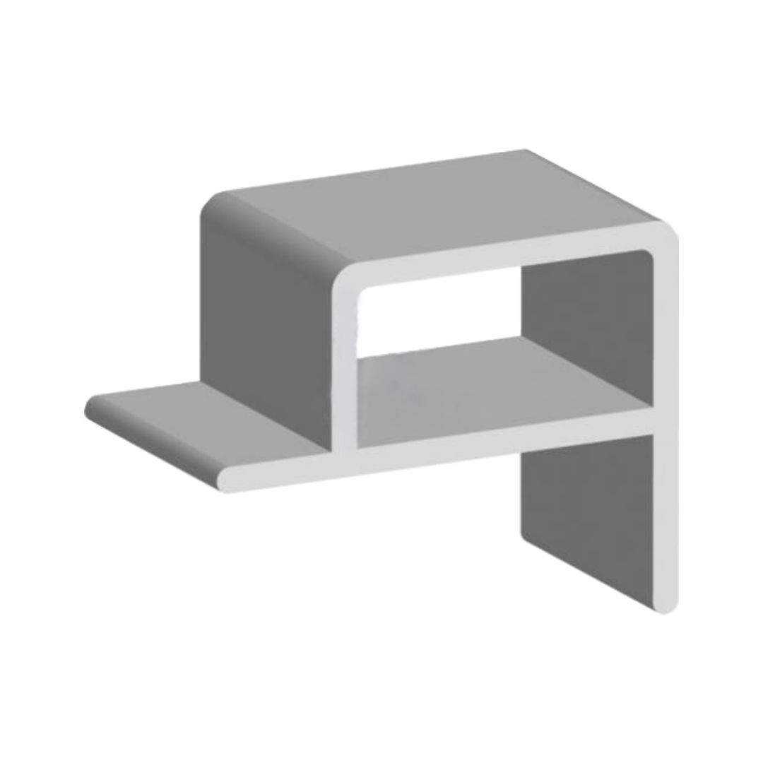 PVC Pontoon Edge - Rectangular / White / 45mm x 30 m / SAW-704010-30