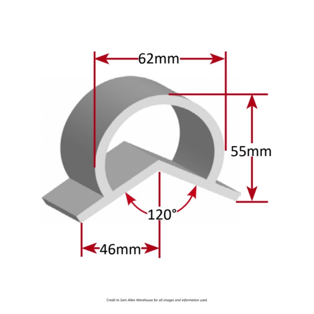 PVC Pontoon Edge - Round / White / 62mm x 25 m / SAW-704012-25 1