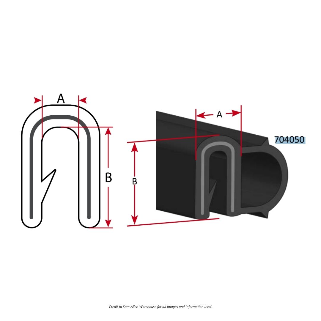 RELAXN EPDM Edge Trim & Seal - Single Retainer 16mm x 50 meters / SAW-704050 1