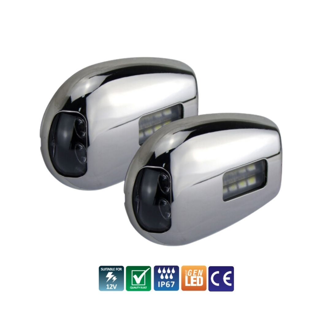 RELAXN LED Surface Mount Docking Light (Pair) in Cool White / SAW-709622