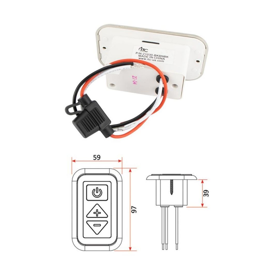 RELAXN Switch - LED Backlit with Digital Dimmer 12/24V - Black / SAW-709858 1