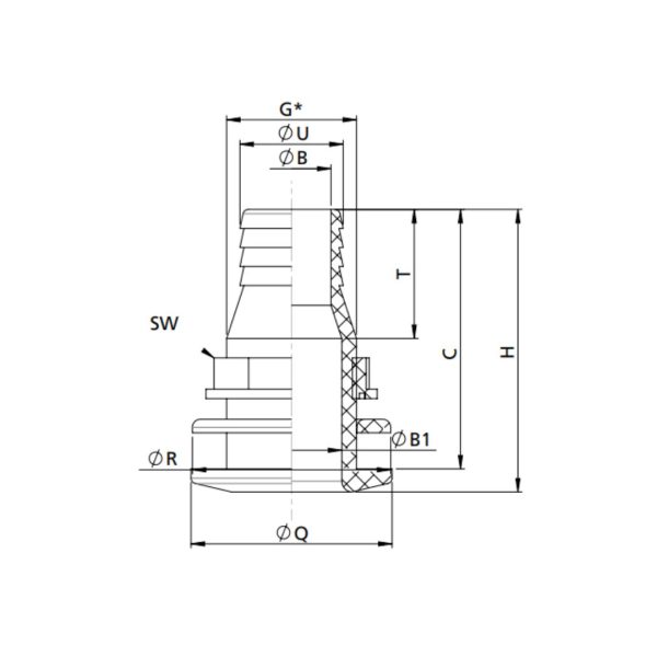 VETUS Thru-hull - Chamfered