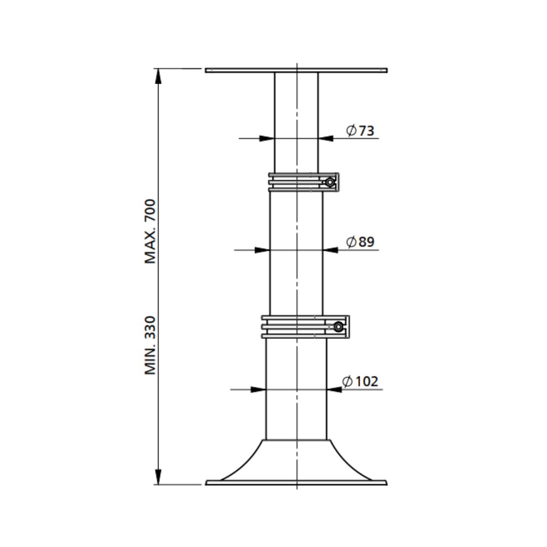 VETUS Table Pedestal Heavy Duty / PTG3370M