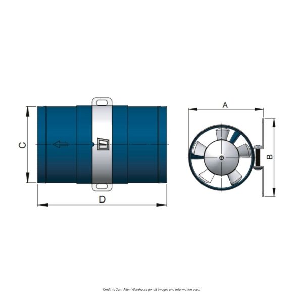 VETUS In-line Extraction Ventilator (excl. Hose) / TWINLINEA