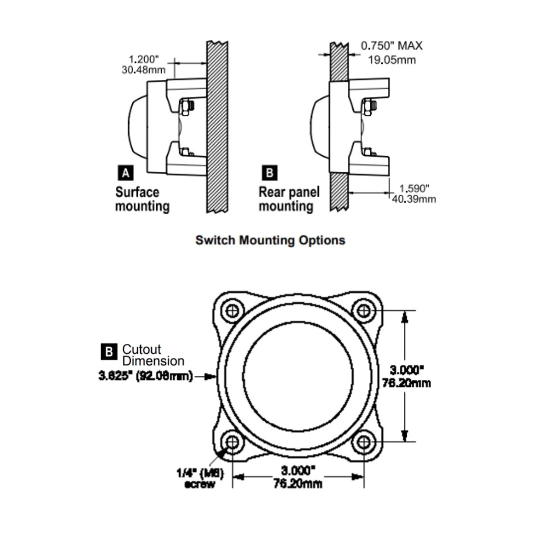 BLUE SEA HD-Series Heavy Duty 3 Position Selector Battery Switch with AFD / BS-11003 3