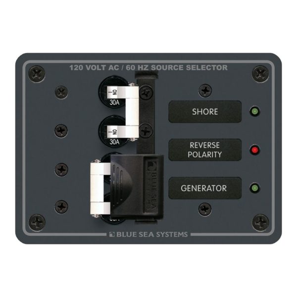 BLUE SEA Traditional Metal Panel 120V AC 30A Toggle Source Selector / BS-8032